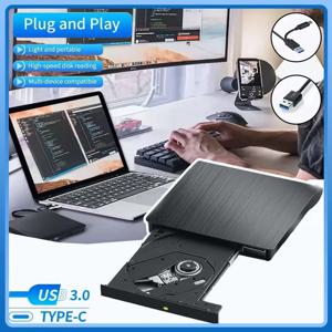 2 in 1 USB 3.0 타입 C 외장 CD DVD 드라이브 CD/DVD 플레이어 버너 리더 광학 드라이브 외장 CD RW 리더 맥 데스크탑 PC용