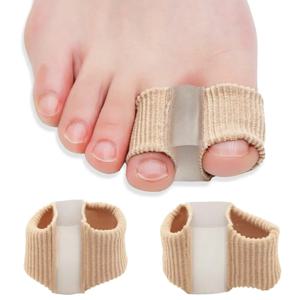 엄지 발가락 용 패브릭 라이닝이있는 젤 Bunion 발가락 분리기, 실리콘 발가락 스페이서 겹치는 발가락 용 통기성 발가락 교정기 보호대