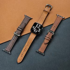 애플워치 스트랩 49mm 46 45 42 40mm 41mm용 송아지 가죽 시계줄, 여성 남성용 iWatch 시리즈 11 10 9 8 7 6 Se 밴드