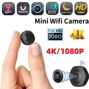 4K 1080p HD 미니 무선 카메라 휴대용 캠 보이지 않는 야간 버전 캠코더 와이파이 원격 모니터 비디오 음성 녹음기 카메라