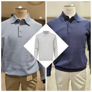 AK분당점 에디션 25년 S/S 간절기 남성 솔리드 카라넥 니트3종 택1 NEF1E