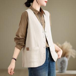 여성조끼 심플한케주얼조끼/VE-1230 여성조끼