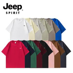 1+1 지프스피릿 JEEP SPIRIT 남녀공용 순면 라운드 반팔티셔츠 반팔티