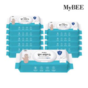 멀티세정티슈(살균소독티슈) 캡형 60매입 12팩 티슈 물티슈 화장지 휴지 소독티슈