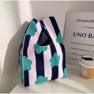 데일리 포인트 니트 손목 가방 컴팩트 토트백 모던 심플 캐주얼 보조 가방 슈퍼백 (2개이상추가할인)