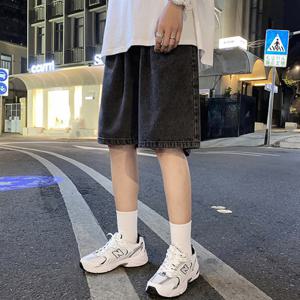 5부 버뮤다 청반바지 진청 흑청 와이드 밴딩 데님 반바지