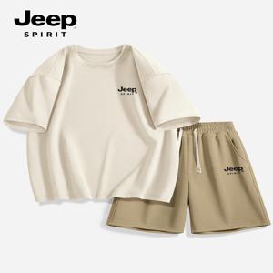 JEEP SPIRIT 지프 스포츠 세트 남성 여름 반바지 와이드 빅 사이즈 캐주얼 투피스