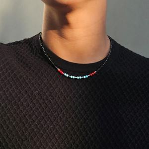 남자비즈목걸이 써지컬 여자 블랙스피넬 커플 초커 목걸이