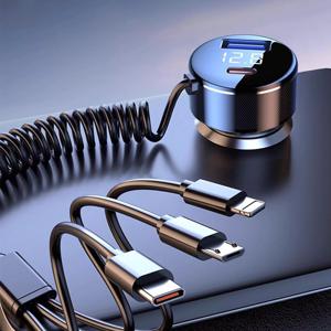 100W 초고속 차량용 5포트 충전기 PD3.0+QC3.0+트리플 1라인 충전형 차량용 충전기 아이폰용