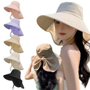 (1+1) 여성 와이드 버킷햇 플랩캡 햇빛가리개 썬캡 햇빛차단 챙넓은모자