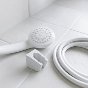 보급형 PVC 화이트 샤워헤드 호스 2m 샤워기세트 브라켓 포함