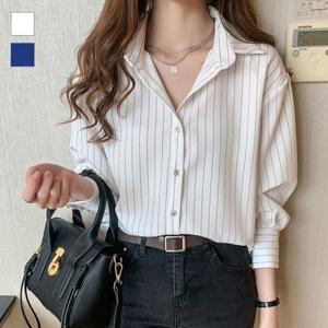 여성블라우스 카라블라우스 짧은 소매 스트라이프 셔츠 여성셔츠 긴팔블라우스 브이넥블라우스 여성긴팔