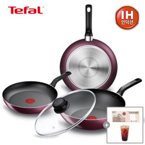 (12%+중복5%+3%결제할인) 테팔 인덕션 메를로 프라이팬 웍 뚜껑 4종세트 (팬24+팬28+웍28+유리뚜껑28)