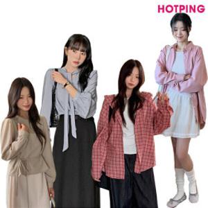 (핫핑)44~110/봄 신상.베스트/블라우스/셔츠/체크/스트라이프/퍼프/쉬폰/뷔스티에/하객룩/출근룩/빅사이즈