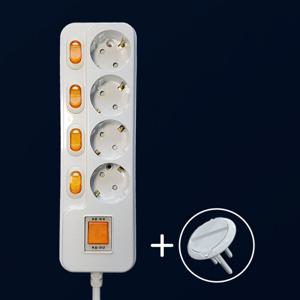 메인스위치 멀티탭 개별스위치 멀티코드 4구1.5M(16A) 전기코드 절전형멀티탭 전기콘센트 국산