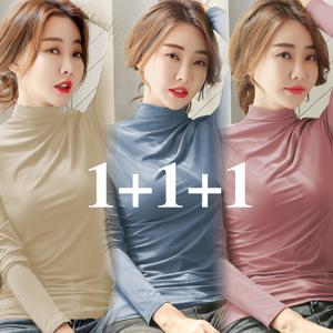 여성 니트 폴라 긴팔티셔츠 레깅스티셔츠