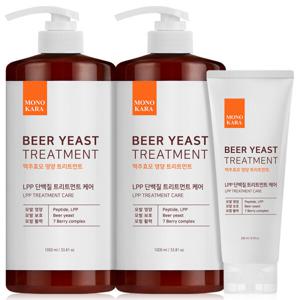 맥주효모 단백질 트리트먼트 고영양 헤어팩 손상모케어 1000ml 2개+200ml 1개