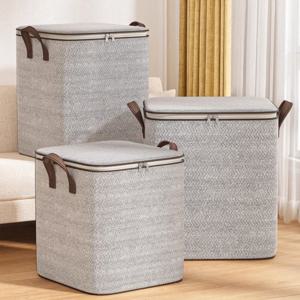 패브릭 대형 리빙박스 접이식 옷정리함 이불수납함 다용도 정리보관함 100L  1+1 이벤트