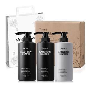 비건아이 블랙빈 탈모완화 헤어세트 샴푸 2개+트리트먼트 1개+케이스쇼핑백/선물세트/5+1덤