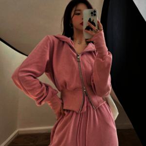 여성 와이드핏 추리닝 상하의세트 후드집업 데일리룩 여자 트레이닝투피스