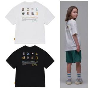 (내셔널지오그래픽키즈)(신세계센텀점)키즈 캠핑 그래픽 반팔티 K242UTS090 (검정 170사이즈 까지 출시)