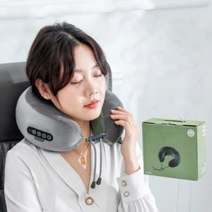 휴대용 무선 목 마사지기 기내 차량 여행용 어깨 승모근 안마베개