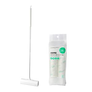 사선커팅 길이조절 테이프 크리너 24cm 세트/본체+케이스+리필2롤 길이조절 허리 숙임 NO 111.5cm 롱 밀대