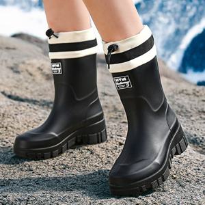 여성 발편한 레인부츠 스트링 장화 미끄럼방지 낚시용 레인부츠