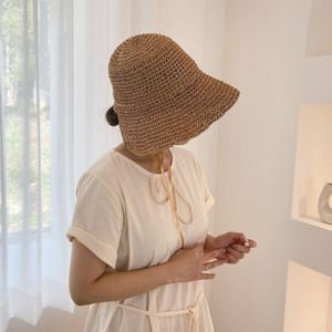 보닛밀짚햇 여성 벙거지 여름 밀짚 모자 버킷햇