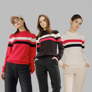 ELLE SPORT 엘르 여성 배색 모크넥 스프링 니트 1종