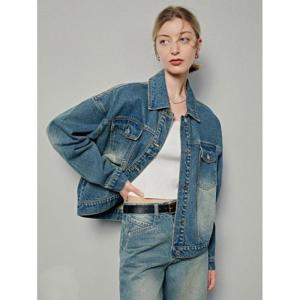 데님 코트 빅사이즈 루즈핏 봄가을 날씬해 보이는 스타일리