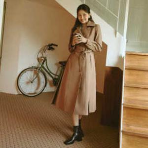 (롯데백화점)심플 A라인 벨티드 트렌치코트 SLNAI2601