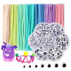 철사 모루 100P 인형 눈알 700P 세트 DIY 공예 만들기 재료 꽃다발 인형 만들기 취미 놀이