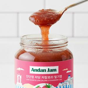 안단잼 저당 저칼로리 딸기잼 380g 저당 저칼로리 당류 4g 국내산 설향 딸기 100%