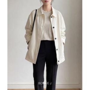 보니제이 / 바스락 코튼 하프 트렌치 코트 루즈핏 오버핏 바바리
