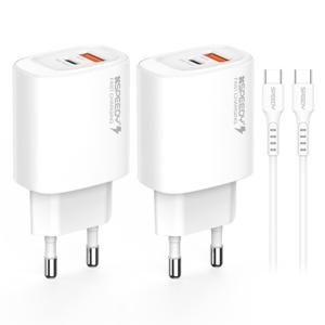 1+1 GaN 25W 2포트 PD + QC PPS 초고속 가정용 분리형 충전기 + C to C 멀티 케이블