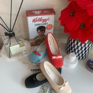 메르젠느 비비 리본 스웨이드 플랫 발편한 단화슈즈