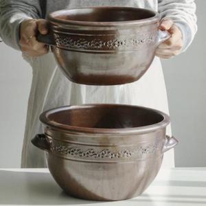 KJP 무공해 전통옹기 떡시루 화분 2size 시루 콩나물 재배 키우기 /27일까지 특별할인+무료배송