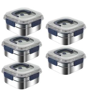 핸디형 스텐 밀폐용기 5종세트 반찬통 김치통 보관용기 1800ml 5P 세트