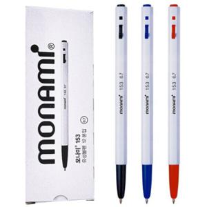 당일발송+무료배송 모나미 153볼펜 흑 적 청 12개 0.7mm 1타