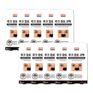 루크 참숯코팩 10매입  X 10박스 + 물티슈 /모공 피지 블랙헤드/사은품/판촉물 /28년08월까지