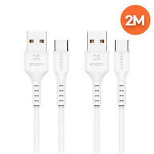 1+1 스피디 2M C타입 고속충전 데이터 케이블 삼성 갤럭시 애플 아이폰 호환 길이 2M