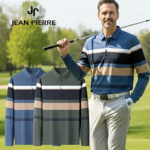 잔피엘 남성 춘추용 고급 자카드 기능성스판 골프웨어 긴팔티셔츠 아빠옷  2026 신규출시 특가