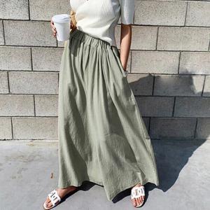 여성 린넨 면 밴딩 치마바지 여름 와이드팬츠 체형커버