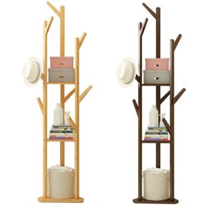 수납선반 원목 3단 스탠드 옷걸이 행거 IY-WD502