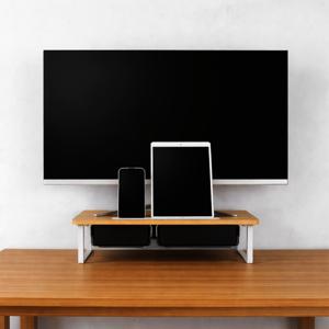 플레이기어 싱글 스마트 모니터받침대 520mm 우드 원목 서랍 받침 선반