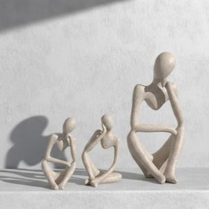 J2K 생각하는사람 스톤 오브제 조각상 장식품 조형물 집들이 선물 홈인테리어