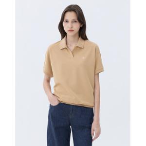 25SS 스테디셀러면베이지 로고 자수 반소매 카라 티셔츠 WSTS5B305I2