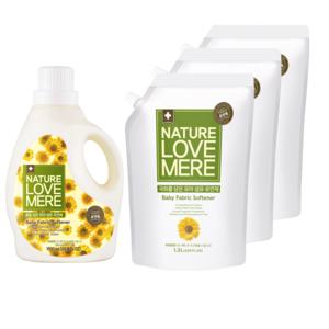 국화 아기 섬유유연제 용기 1개+리필 3팩