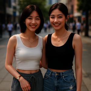 여름 여성 민소매 나시티 라운드 슬림 크롭 무지 티셔츠 ODM-WMSLV2